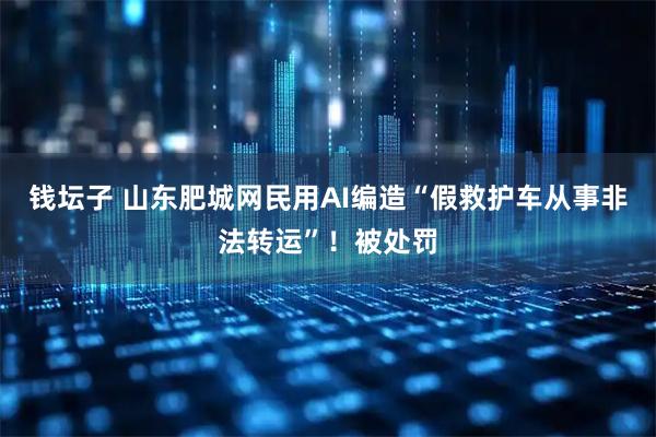 钱坛子 山东肥城网民用AI编造“假救护车从事非法转运”！被处罚