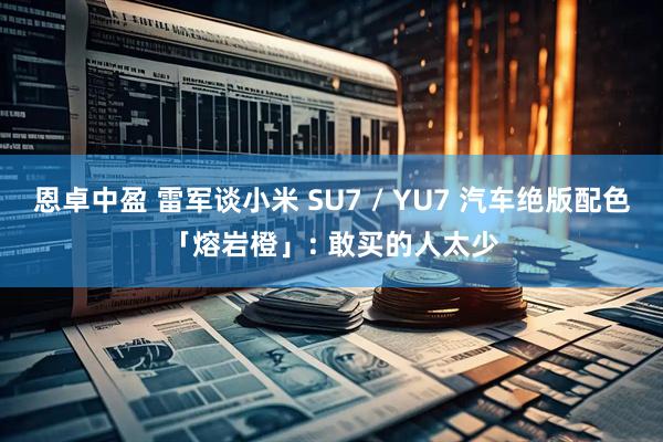 恩卓中盈 雷军谈小米 SU7 / YU7 汽车绝版配色「熔岩橙」: 敢买的人太少